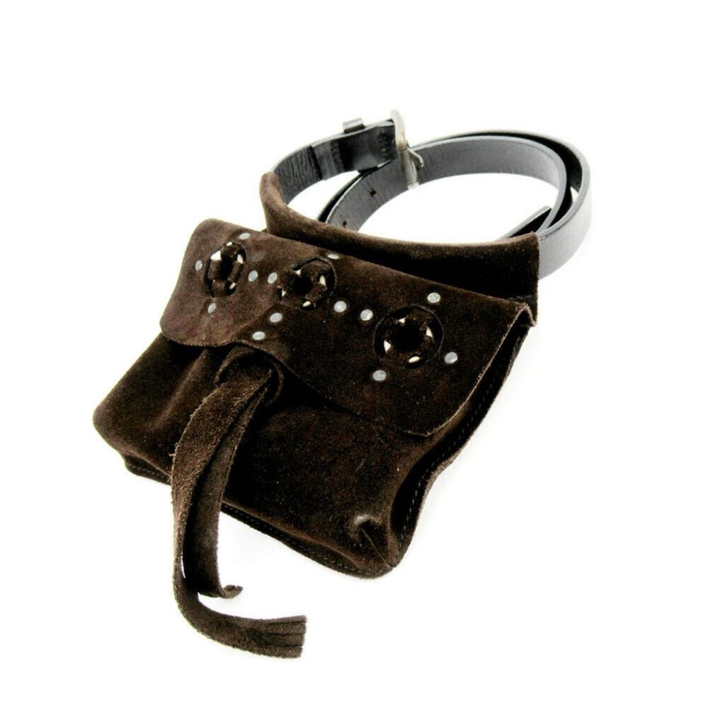 DOLCE & GABBANA waist pouch suede leather Used Authentic